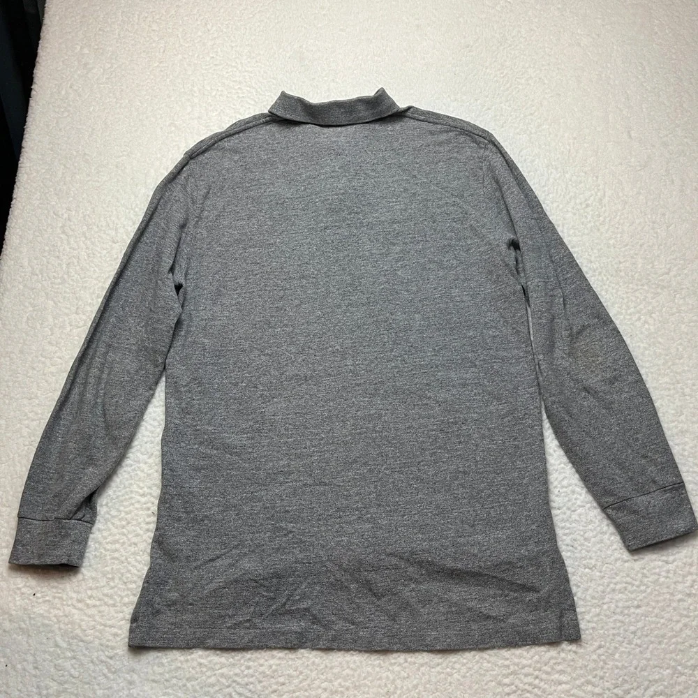 Polo Ralph Lauren Polo Shirt Mens XL Gray Long Sleeve Pony Logo Cotton Pique‎
